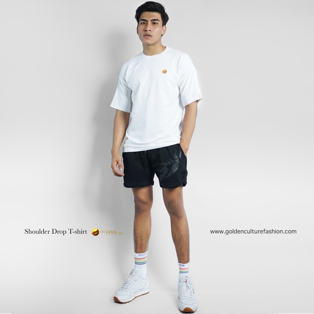 Golden Culture Oversized Premium Loop Cotton Boy T-shirt (White)